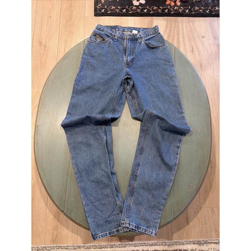 VTG Diamond Gusset Women Relaxed Mom Jeans Sz 9/10 x 36 Made in USA Actual 27x35